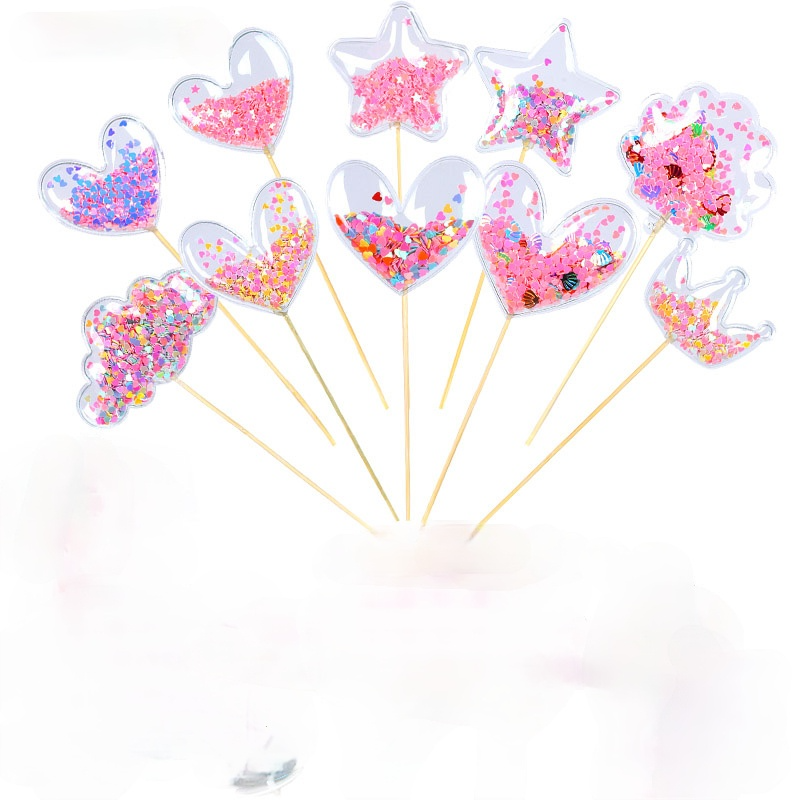 Que cắm trang trí bánh kem phong cách nàng tiên lấp lánh xinh xắn