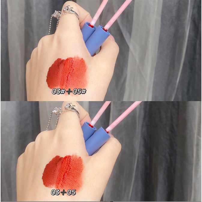 Son môi ZUK~Fog tông màu xanh dương gradient trang điểm