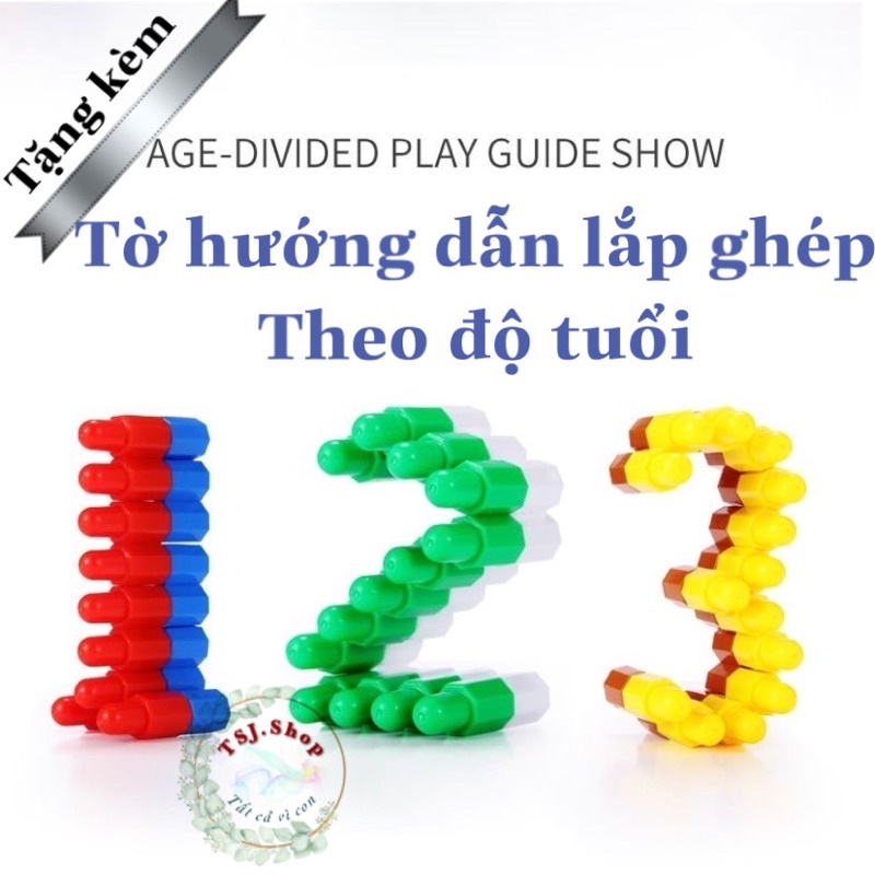 Đồ chơi xếp hình lego lắp ráp hình viên đạn giáo dục sớm cho bé từ 3-9 tuổi
