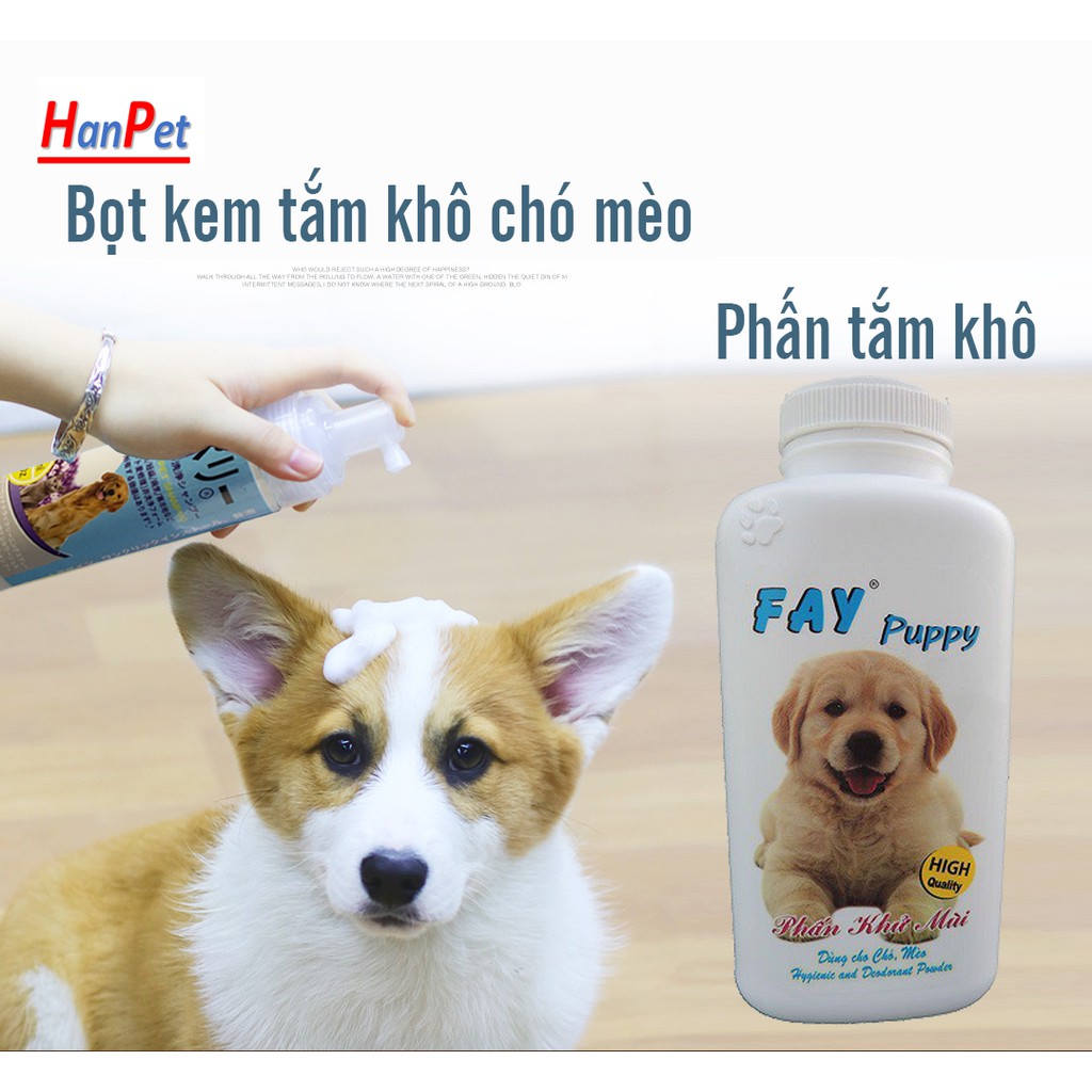 Bọt tắm khô - Sữa tắm khô & Phấn tắm khô chó mèo FAY KITTY & FAY PUPPY