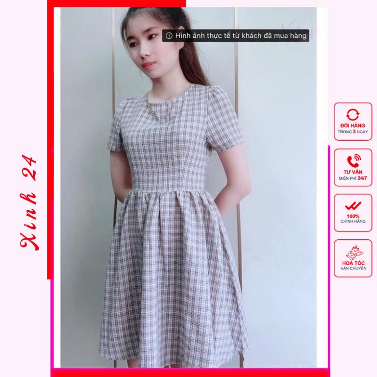 Váy xòe, Đầm xòe sọc kẻ caro thiết kế trẻ trung | BigBuy360 - bigbuy360.vn