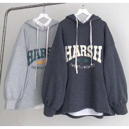 Áo hoodie nỉ bông HARSII màu TRẮNG/NÂU/XÁM CHÌ ❤️ Nam nữ unisex JEJUL