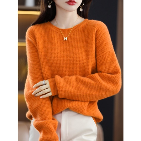 Áo Len cashmere Cổ Tròn Dáng Rộng Phong Cách Thời Trang Thu Đông Mới 2022