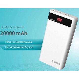 Sạc dự phòng Romoss Sense 6P 20000mah có màn hình led hiển thị phần trăm