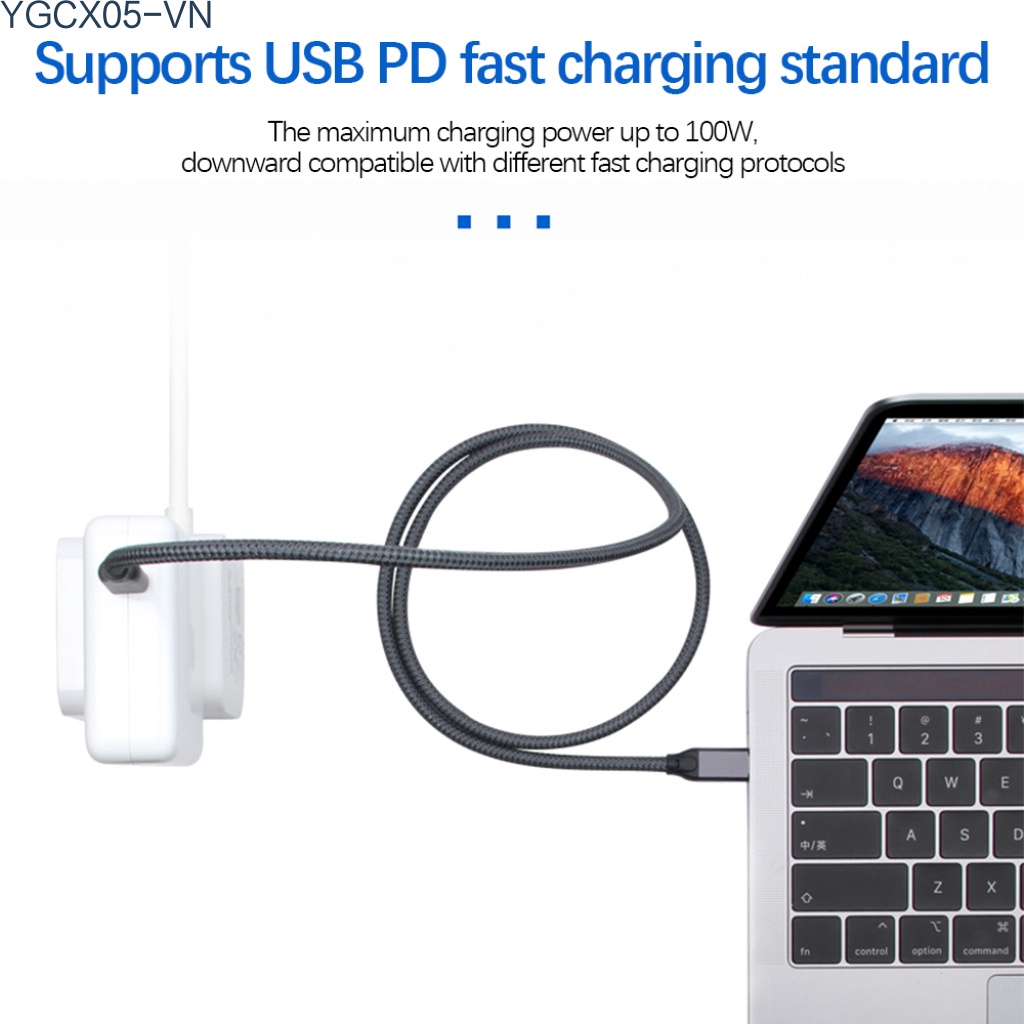 Dây Cáp Sạc Nhanh 100w Pd 5a Usb3.1 4k @ 60hz Hd 10gbps Usb-C Gen 2 Cho Macbook Samsung | BigBuy360 - bigbuy360.vn