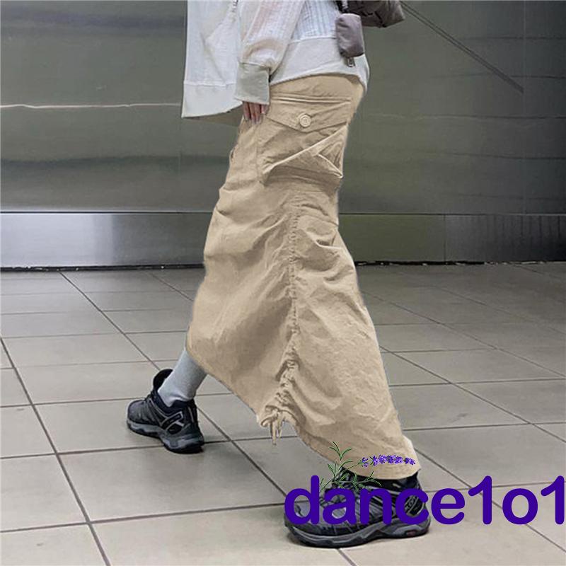 Chân Váy Midi Nhún Bèo Phong Cách Vintage Thời Trang Cho Nữ Cỡ 1O1-Harajuku