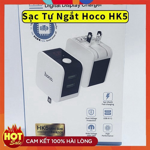 💥Cốc Sạc Nhanh Thông Minh Chính Hãng ✨Hoco HK5 Tự Ngắt Khi Pin Đầy - 2 Cổng Ra USB với dòng sạc 2.4A ⚡ Tuấn Ngọc Camera