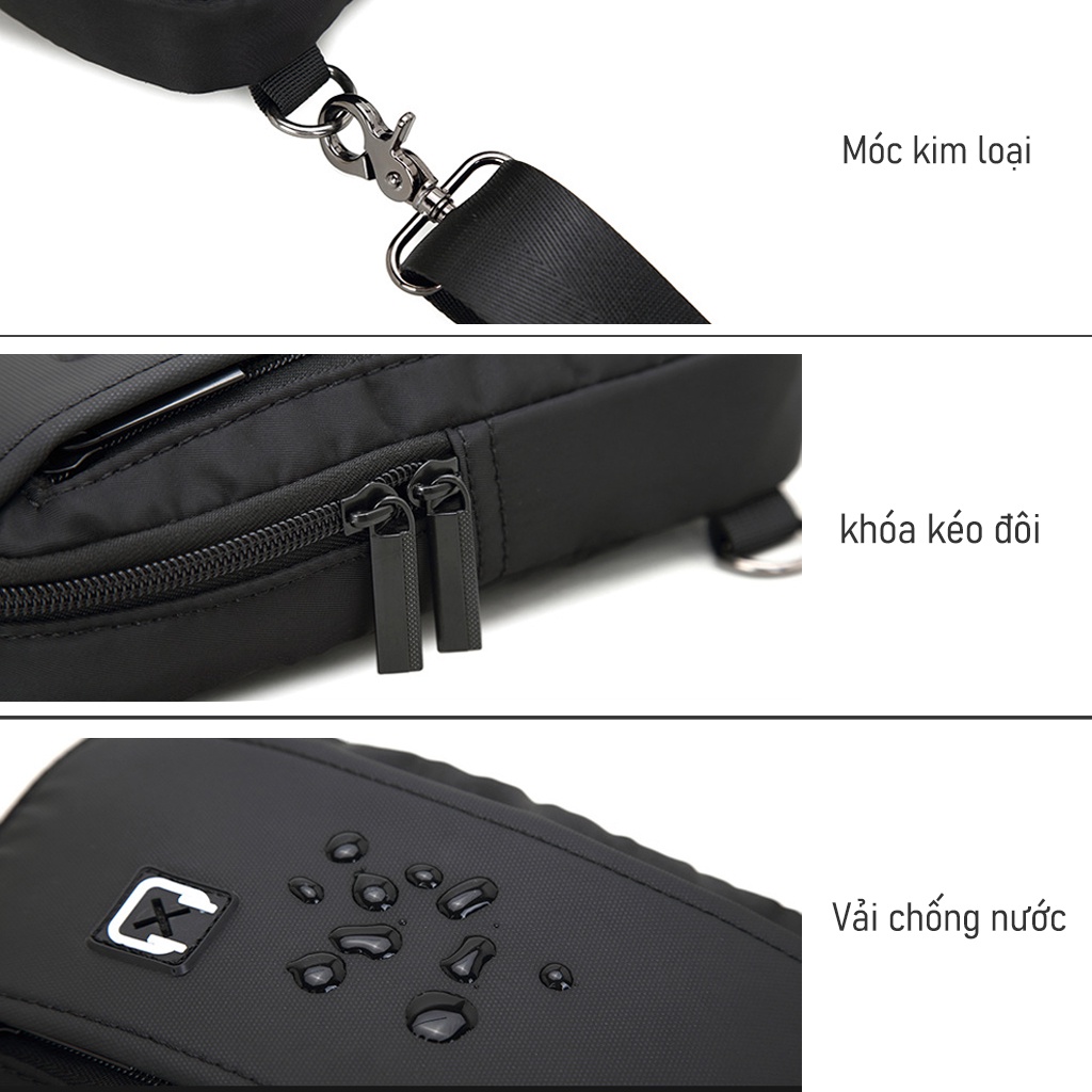 Túi đeo chéo nam Athen CXA bảo tử đeo ngực cao cấp nhỏ gọn chống nước kích thước 13x23CM - Athen Official