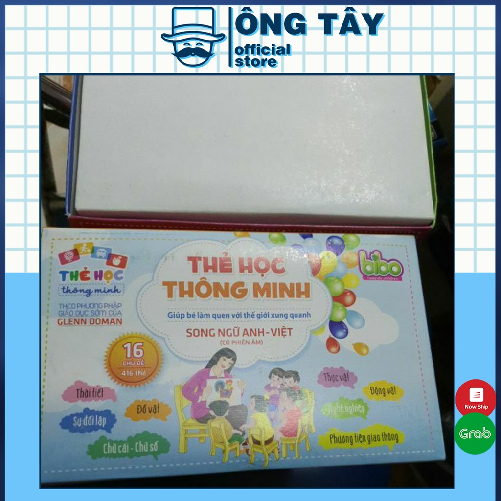 Bộ thẻ học 16 chủ đề 416 thẻ học thông minh cho bé