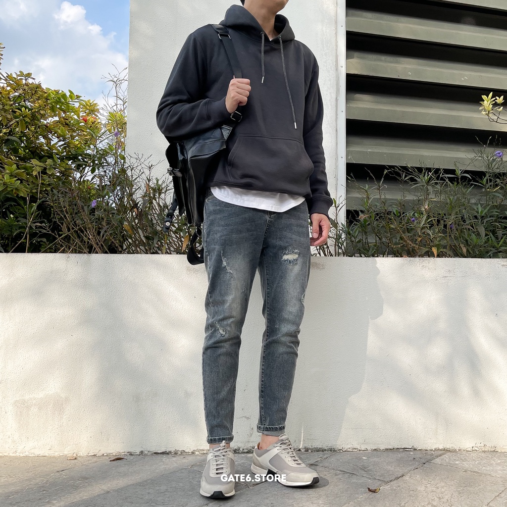 Áo Hoodie Nam streetstyle 4 màu trơn, áo nỉ dài tay có mũ basic dáng regular fit kiểu Hàn Quốc GATE6 - #4720