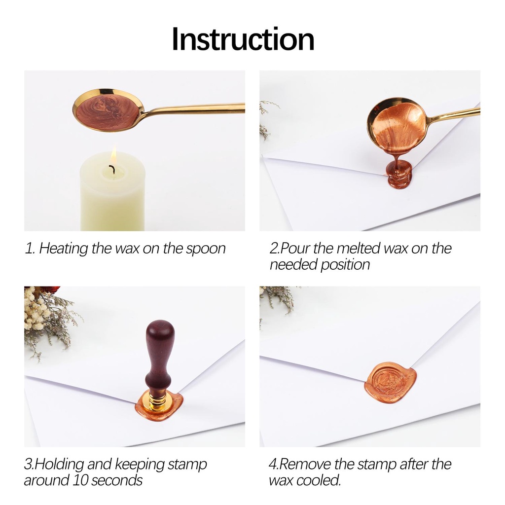 CONOPERY Bộ 7 Con Dấu Sáp Niêm Phong Bao Thư Độc Đáo Tiện Dụng