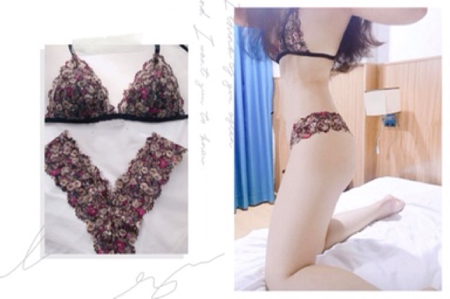 Bộ đồ lót ren nữ không gọng quần chữ Y nhiều màu | BigBuy360 - bigbuy360.vn