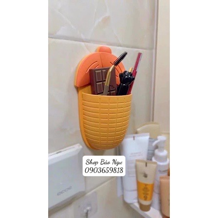 Hộp đựng bàn chải đánh răng, đồ trang điểm dán tường hình bắp ngô dễ thương