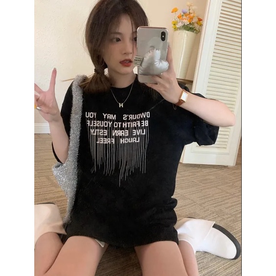 NRVP Áo Thun 100% Cotton Dáng Rộng Thời Trang Hàn Quốc Cho Nữ