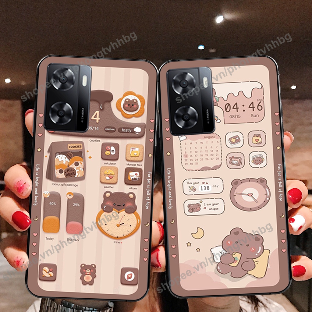 Ốp lưng Oppo A57 2022 - Oppo A57 4G gấu,thỏ trắng , đồng hồ dễ thương cute cực đẹp