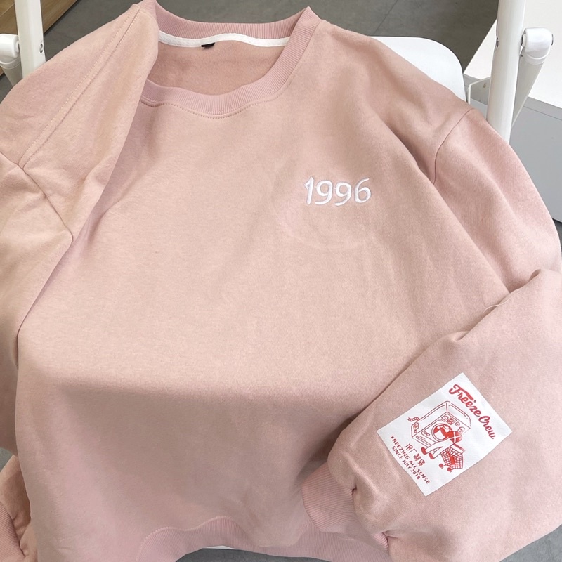 Áo sweater 1996 màu hồng unisex ảnh thật SSSTore