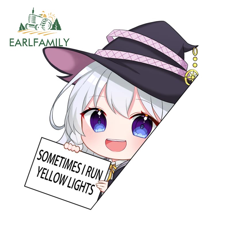 Sticker Dán Trang Trí Xe Hơi / Mũ Bảo Hiểm Kích Thước 13Cmx12.5Cm In Họa Tiết Anime Độc Đáo