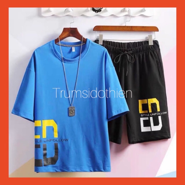 Bộ mặc nhà ED chất thun cao cấp Unisex bigsize dành cho nam nữ mặc ngủ thể thao tập gym du lịch đi biển siêu ngầu