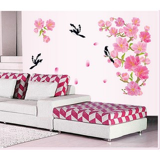 Decal dán tường cành đào hồng 1 BINBIN PK155 (Có keo sẵn)