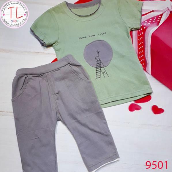 Thời Trang Trẻ Em -Đồ bộ bé trai phối màu ống tay và cổ áo – Quần Áo Bé Trai - Bộ Bé Trai - Quần Áo Bé Gái - Bộ Bé
