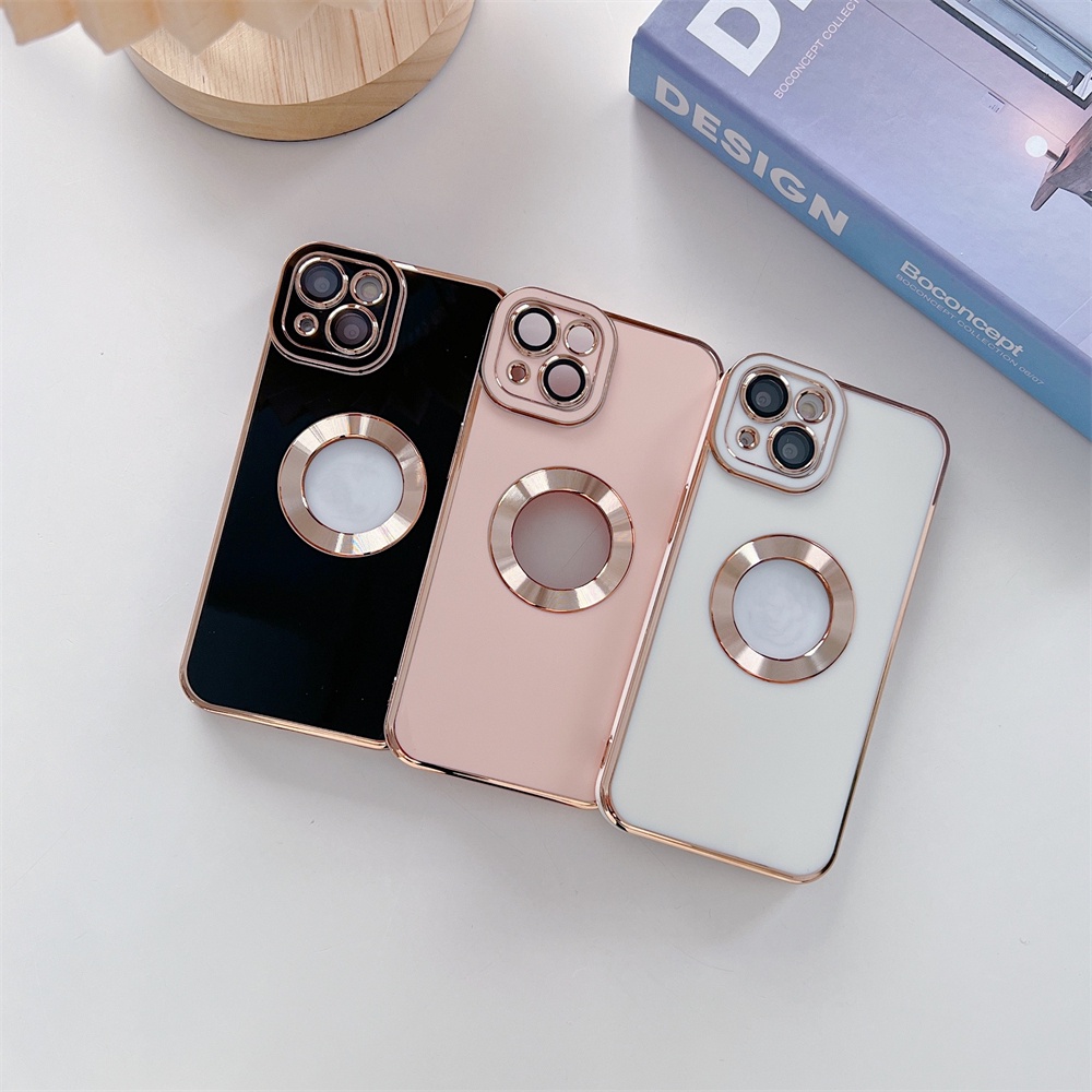 Sang Trọng Ốp Điện Thoại Mạ Điện Chống Sốc Bảo Vệ Ống Kính Máy Ảnh Cho IPhone 7 plus 8 plus x xs max xr 12mini 13mini