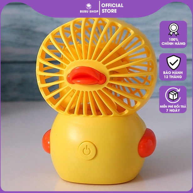 Quạt Xách Tay Vịt Con mini Sạc usb pin trâu công suất lớn để bàn siêu dễ thương Minigood | Bảo hành 12 tháng