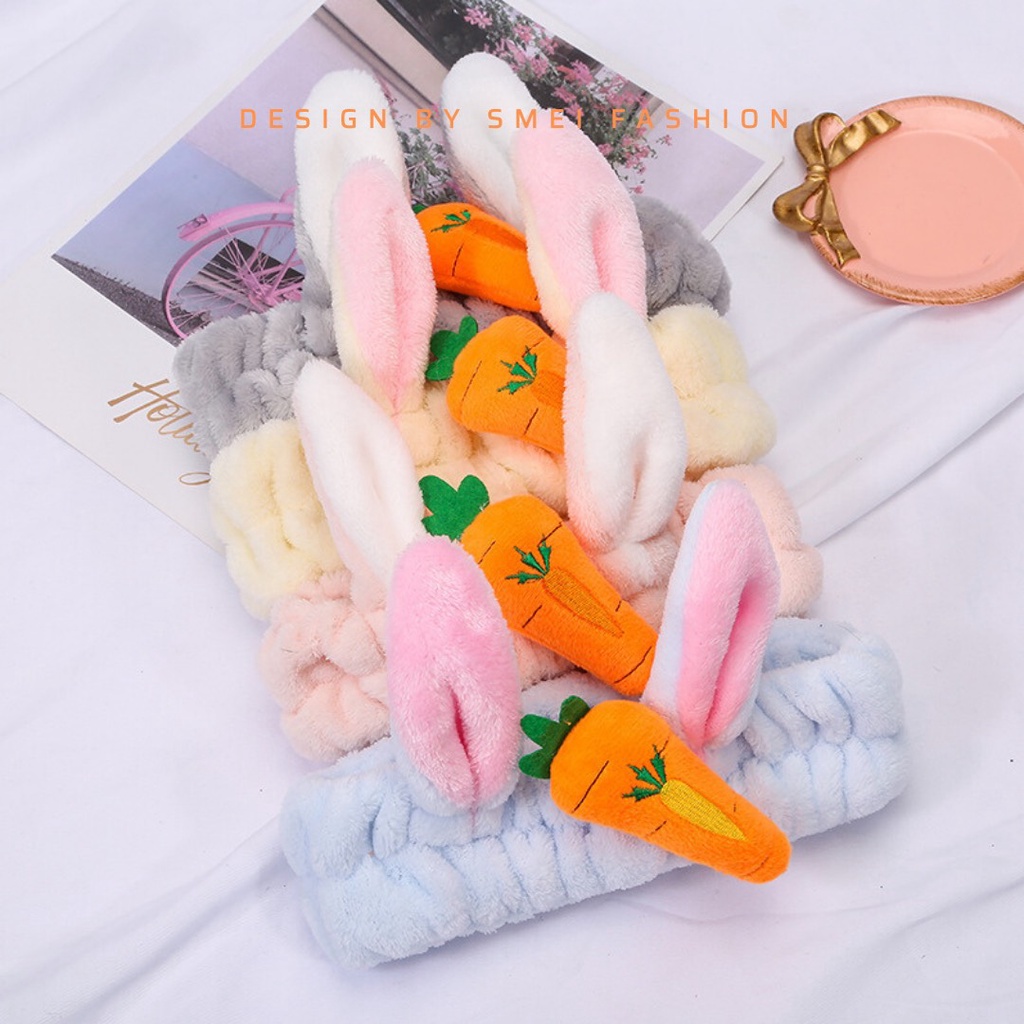 Băng đô rửa mặt tai thỏ tai mèo dể thương tiện dụng phong cách hàn quốc