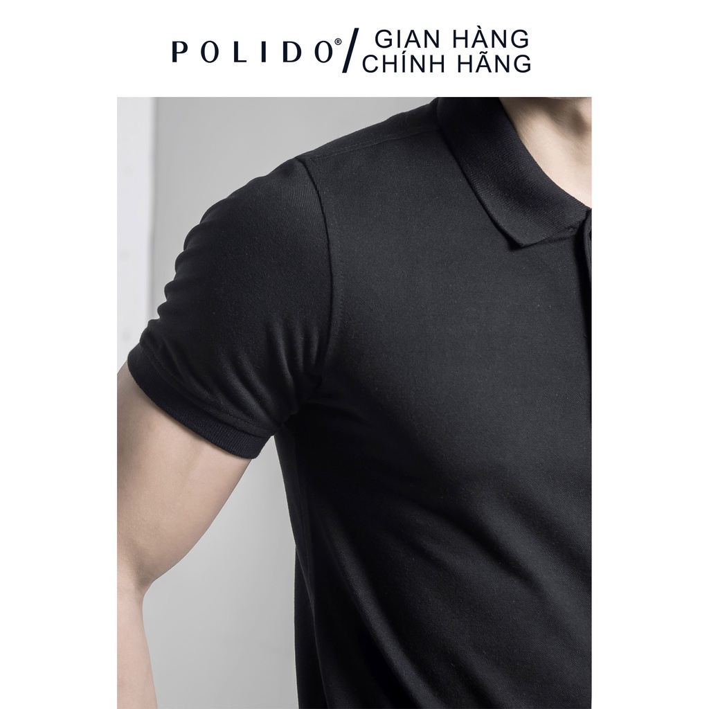 Áo Polo Nam Trơn Basic CEFFYLO Màu Đen Chất Liệu Cotton Tự Nhiên Form Slim Thấm Hút Mồ Hôi