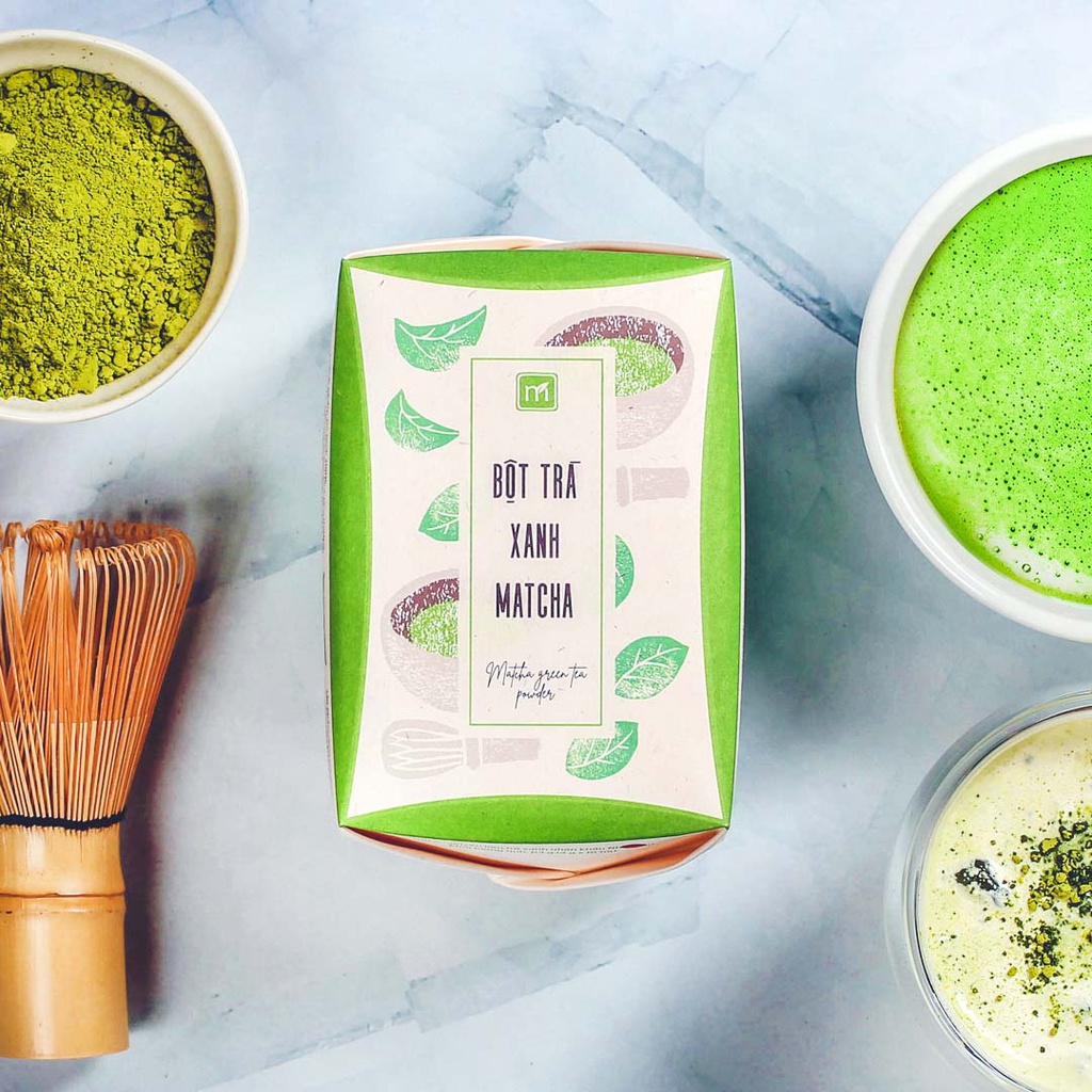 Bột trà xanh nguyên chất đắp mặt túi 4g Matchi Matcha, hộp, 16 túi, mẫu hanko