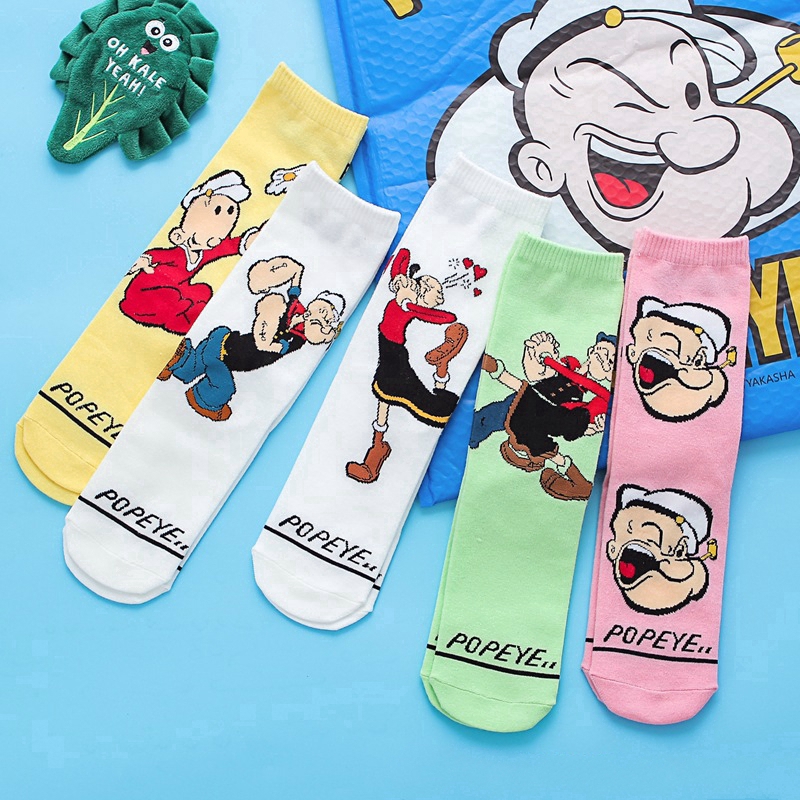 Vớ cotton họa tiết hoạt hình popeye cho nam và nữ