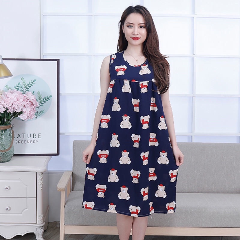 Váy lanh lụa mặc nhà sát nách siêu mềm mát