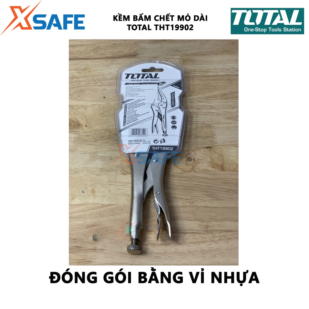 Kìm bấm chết mũi dài TOTAL THT19902 thép carbon mạ Niken, hạn chế mài mòn, gỉ sét, size 9 inch - chính hãng