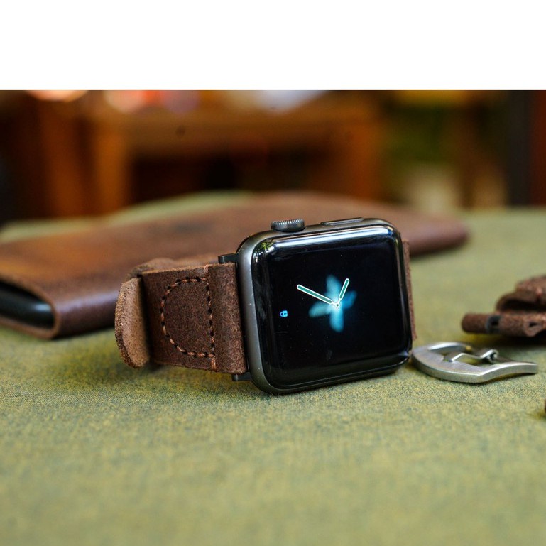 Dây đồng hồ Apple Watch , Iwatch , Iphone Watch Da Bò RAM Leather Simple Mài Nhám  Bền Đẹp