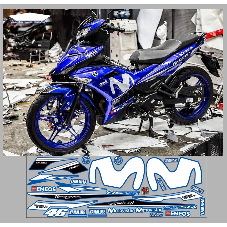 Tem rời ex 150 movistar xanh trắng- 3 lớp