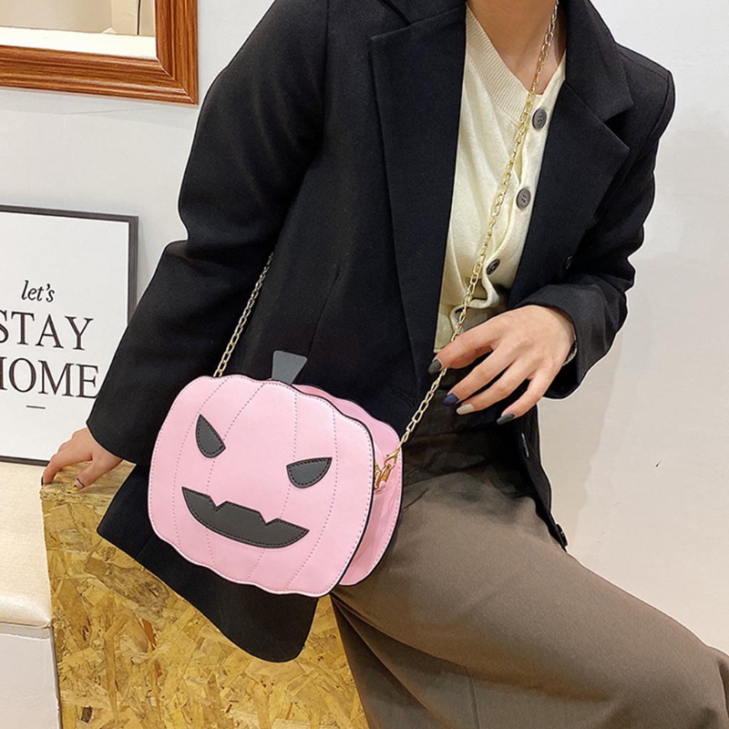 Túi Da PU Đeo Chéo Vai Hình Quả Bí Ngô Dơi Thời Trang Cho Nữ