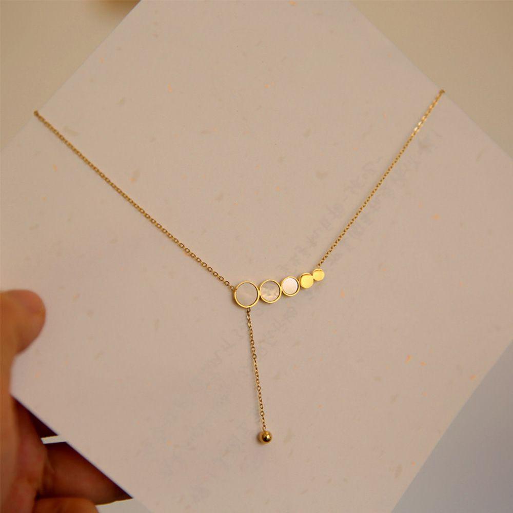 AROMA Vòng cổ Thép Titan Đơn Giản Phong Cách Hàn Quốc Cho Nữ