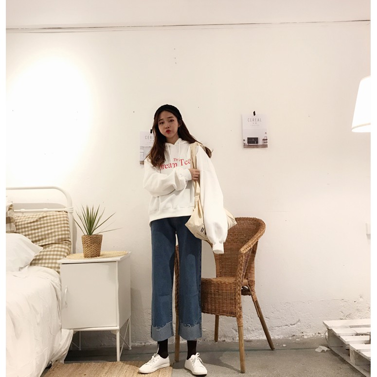 Quần jeans gập gấu dáng thụng - MS41