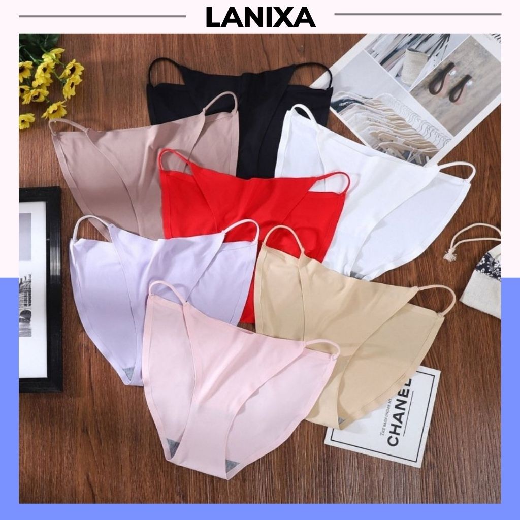 Quần lót nữ thun lạnh đúc su không đường may, quần chíp nữ cao cấp 2 mảnh chun hông gợi cảm sexy LANIXA L513