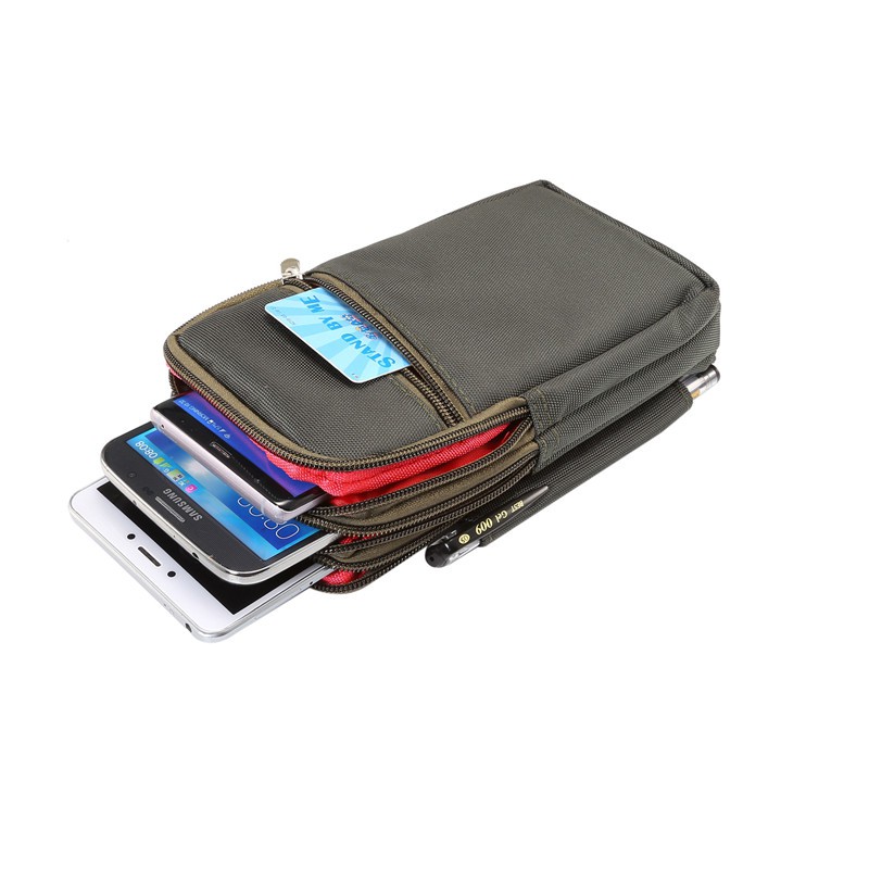 7 inch Bốn lưới Túi thắt lưng polyester Phiên bản dọc Túi đựng Zipper vỏ điện thoại | BigBuy360 - bigbuy360.vn