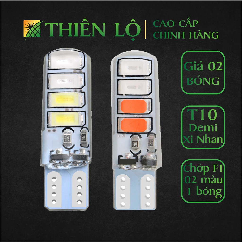 [Bộ 2 Bóng] Đèn LED xi nhan demi T10 nháy chớp F1 5730 8 LED SMART IC cực sáng cho xe máy cao cấp của Thiên Lộ