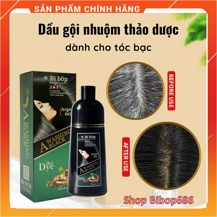 DẦU GỘI PHỦ BẠC TÓC BIBOP NHẬT BẢN 500ML (ĐEN TÓC VÀ NÂU TÓC)