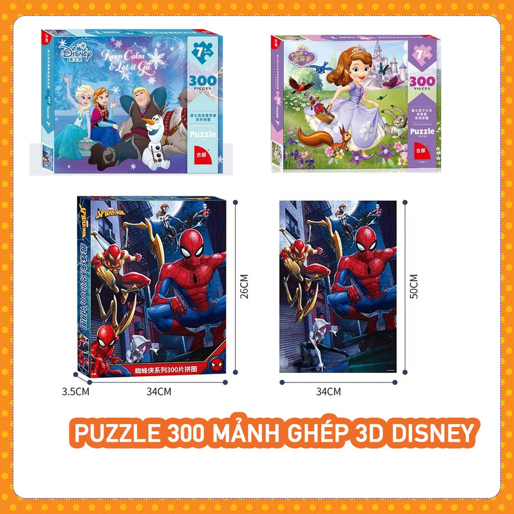 Tranh Ghép Hình 300 Mảnh Hãng Disney/Jigsaw Puzzle 300 Mảnh/Tranh Xếp Hình Cho Bé Từ 5 Tuổi