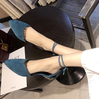 Giày bệt mũi nhọn buộc dây