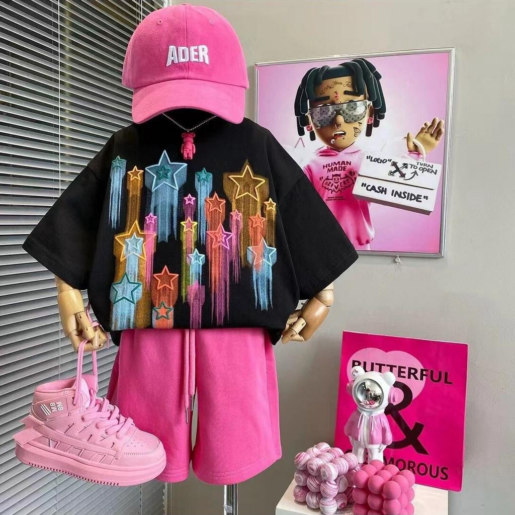 Sét bộ Ngôi Sao  Quần Hồng cho bé gái sz Đại (23-40kg)