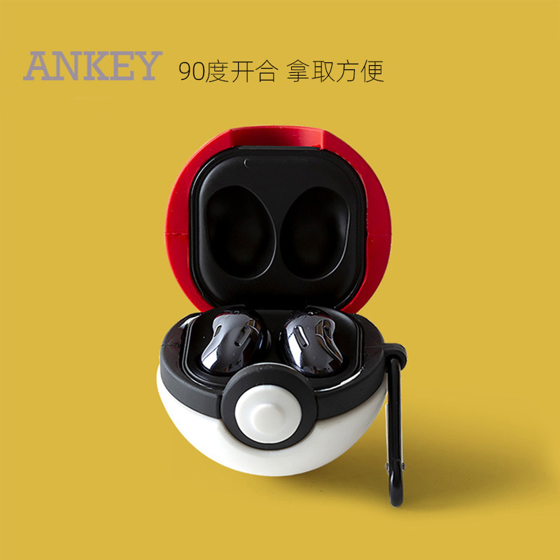 Samsung Galaxy Buds 2 / Buds Pro / Buds Live Case Vỏ bảo vệ hộp sạc tai nghe hình bóng pokemon mềm có móc khóa cho