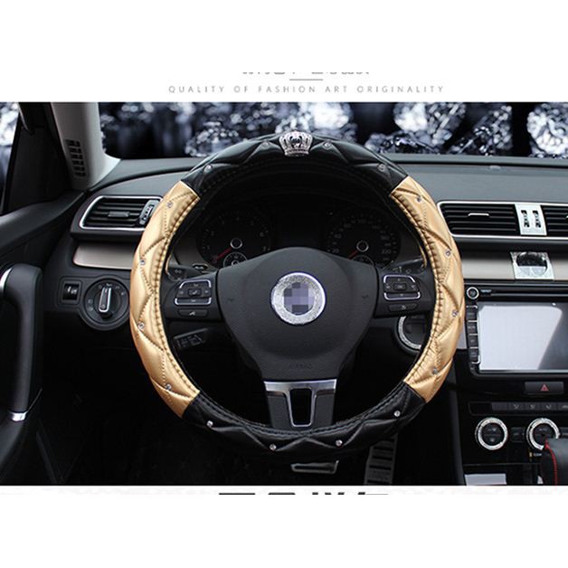 Bọc vô lăng ô tô Crow đính đá thời trang