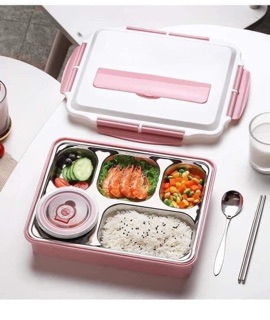 Khay cơm 5 ngăn inox cao cấp