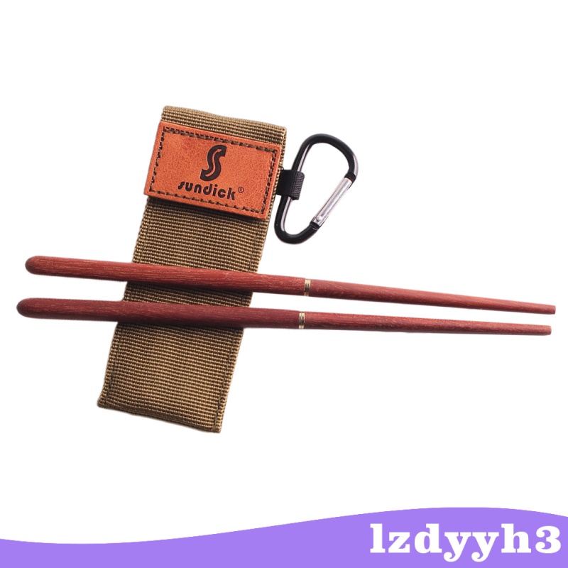 [In stock] Foldable Chopsticks Travel Cutlery Set Rosewood Chopsticks Gift Carry Bag