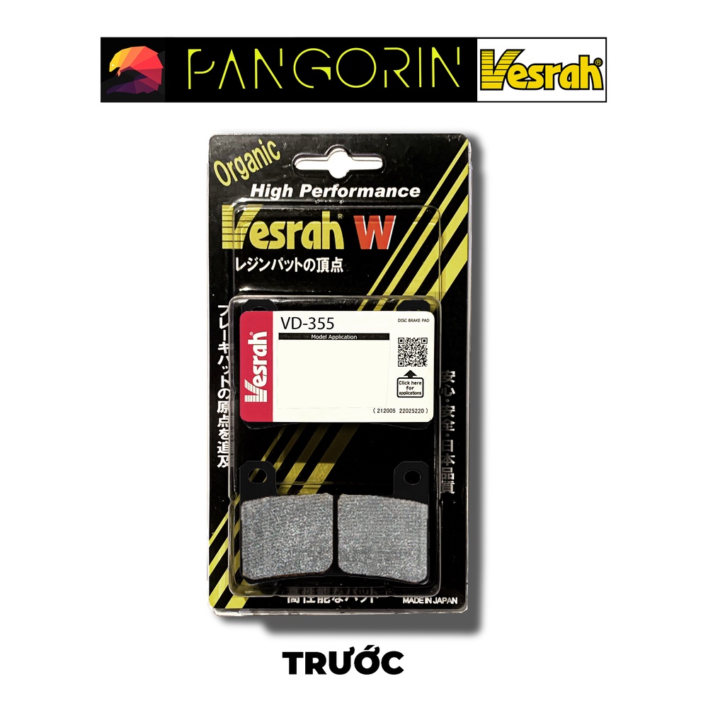 Vesrah - Bố thắng Má Phanh cho xe phân khối lớn mô tô Kawasaki: Z900 RS bán kim loại Resin