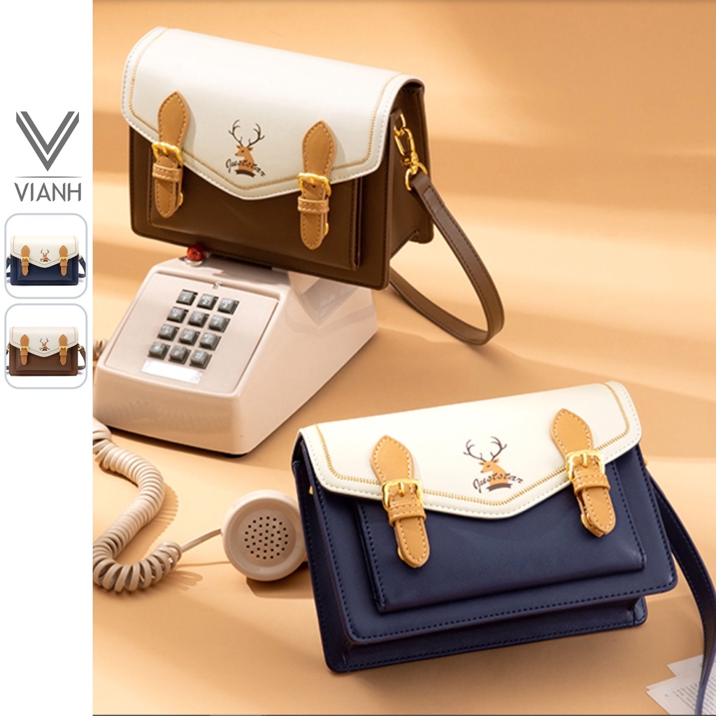 Túi xách đeo chéo dễ thương Just Star phom chữ nhật tuần lộc công sở đi làm đi chơi 172838